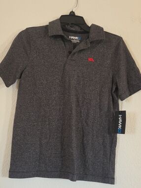 Tony Hawk Dark Charcoal Polo with Red Logo